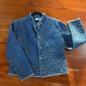 Chico's Textured Indigo Quilted Jacket